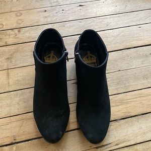 Black suede booties
